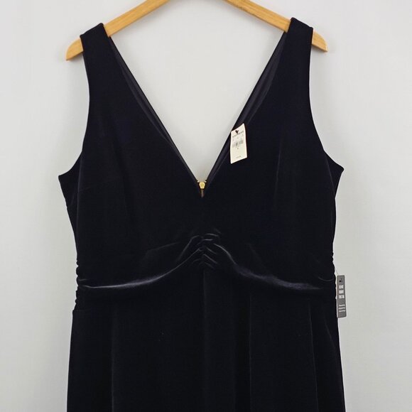 Express Black Velvet Dress Babydoll Sleeveless XL Holiday Cocktail Party NEW $79 - Picture 10 of 11
